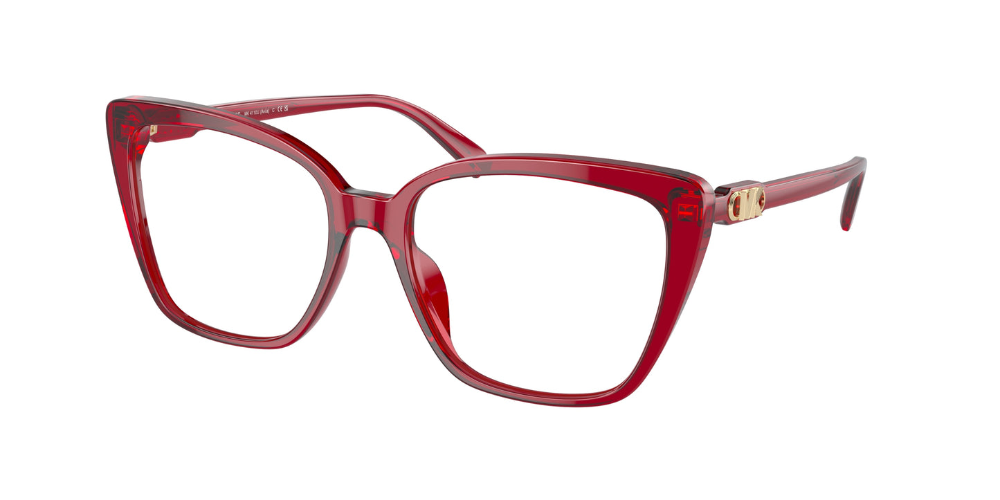 Michael Kors AVILA MK4110U Square Eyeglasses  3955-Red 53-140-17 - Color Map Red