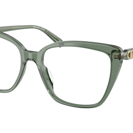 Michael Kors AVILA MK4110U Square Eyeglasses  4022-Smokey Olive Transparent 55-140-17 - Color Map Green