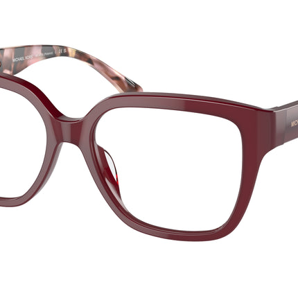 Michael Kors POLANCO MK4112 Square Eyeglasses  3949-Dark Red Transparent 54-140-16 - Color Map Red