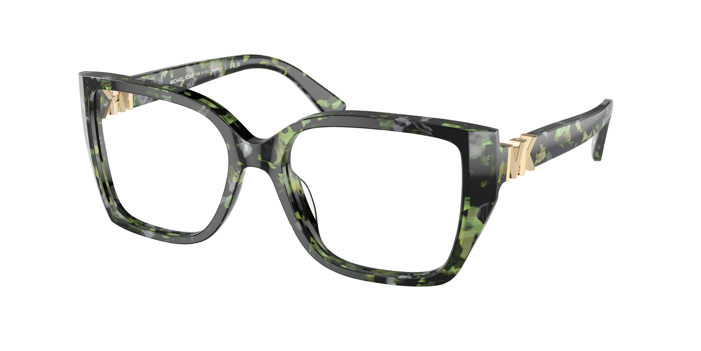 Michael Kors CASTELLO MK4115U Square Eyeglasses  3953-Amazon Green Tortoise 56-140-17 - Color Map Green