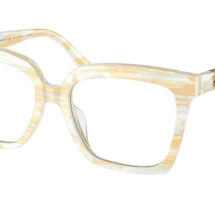 Michael Kors NASSAU MK4119U Square Eyeglasses  4001-Ivory Horn 53-140-17 - Color Map Beige