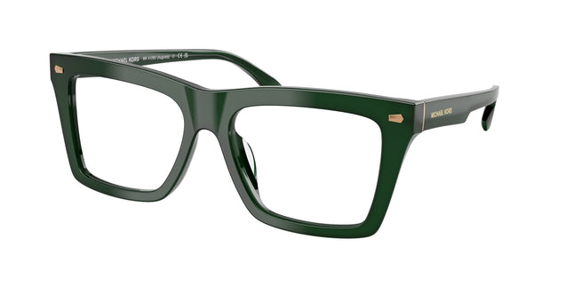 Michael Kors AUGUSTA MK4128U Square Eyeglasses  4008-Olive Solid 56-145-17 - Color Map Green