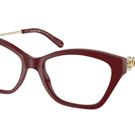 Michael Kors MAKENA BEACH MK4136 Square Eyeglasses  4004-Deep Red 54-140-17 - Color Map Red