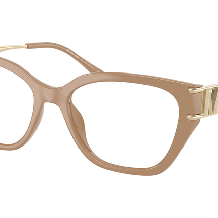 Michael Kors BIERZO MK4140U Square Eyeglasses  3555-Camel 54-140-17 - Color Map Brown
