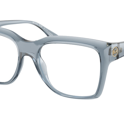 Michael Kors SARASOTA MK4144U Square Eyeglasses  4014-Denim Transparent 53-140-17 - Color Map Blue