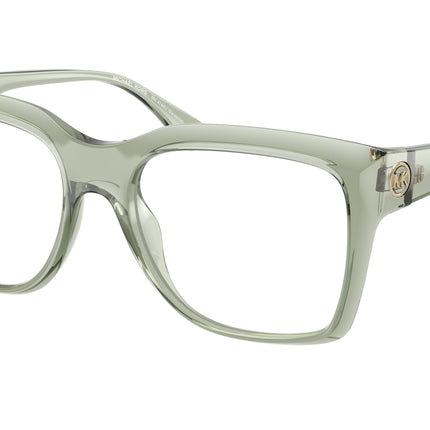 Michael Kors SARASOTA MK4144U Square Eyeglasses  4022-Smokey Olive Transparent 53-140-17 - Color Map Green