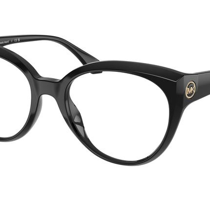 Michael Kors AMELIA ISLAND MK4145U Round Eyeglasses  3005-Black 52-140-18 - Color Map Black