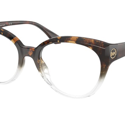 Michael Kors AMELIA ISLAND MK4145U Round Eyeglasses  4025-Dark Tortoise To Clear 52-140-18 - Color Map Multicolor