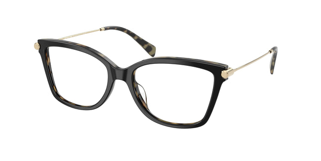 Michael Kors KINGSTON MK4150U Square Eyeglasses  3950-Black/Amber Tortoise 54-140-17 - Color Map Black