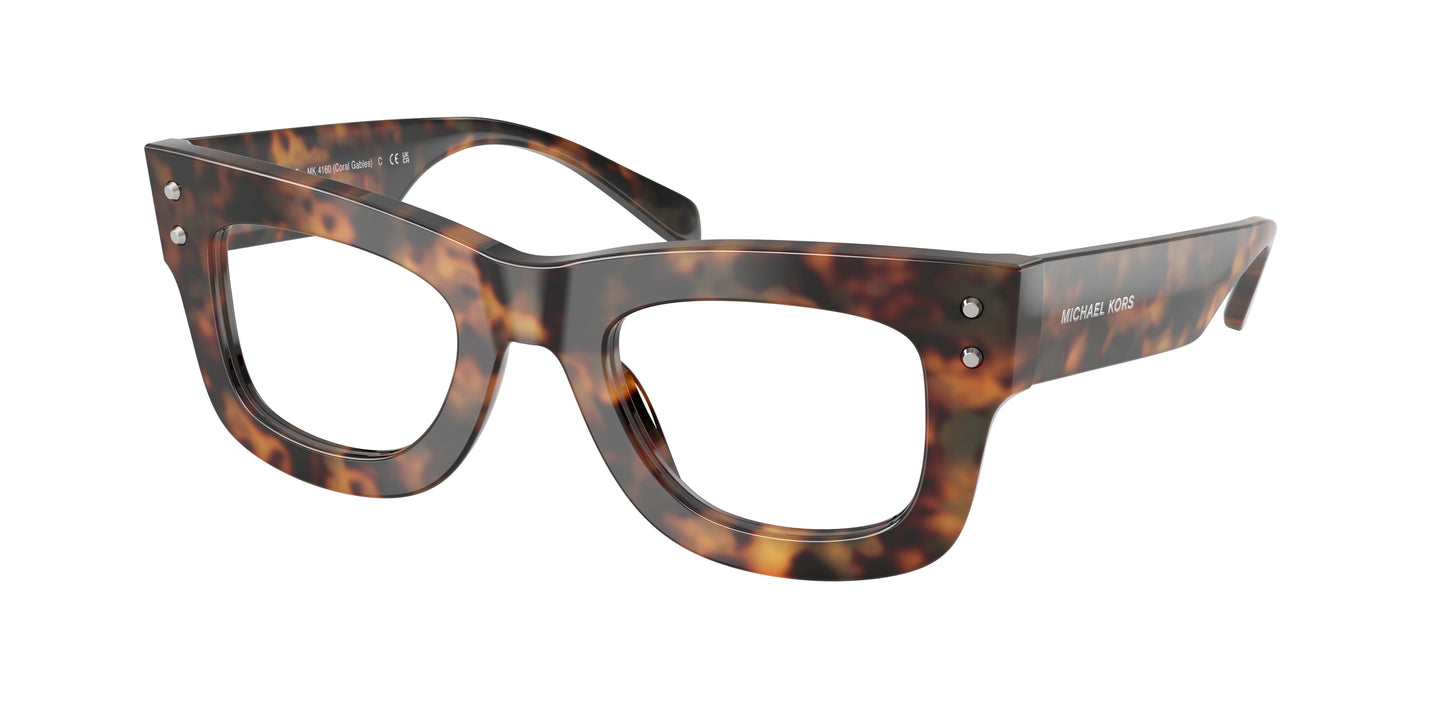 Michael Kors CORAL GABLES MK4160 Square Eyeglasses  3904-Saddle Tortoise 47-140-23 - Color Map Tortoise