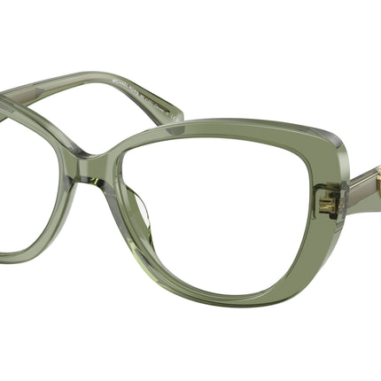 Michael Kors DERVIO MK4163U Butterfly Eyeglasses  3961-Green Transparent 54-140-16 - Color Map Green