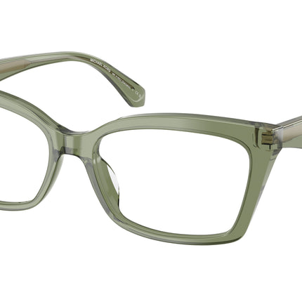 Michael Kors GARZENO MK4165U Rectangle Eyeglasses  3961-Green Transparent 53-140-16 - Color Map Green