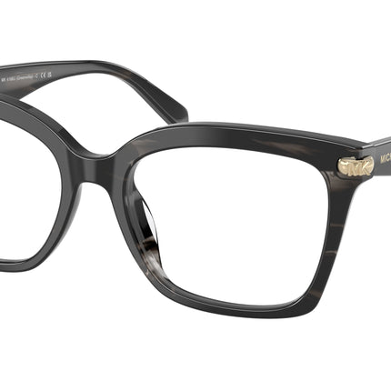 Michael Kors GREENVILLE MK4166U Square Eyeglasses  4034-Black Horn 55-140-18 - Color Map Black