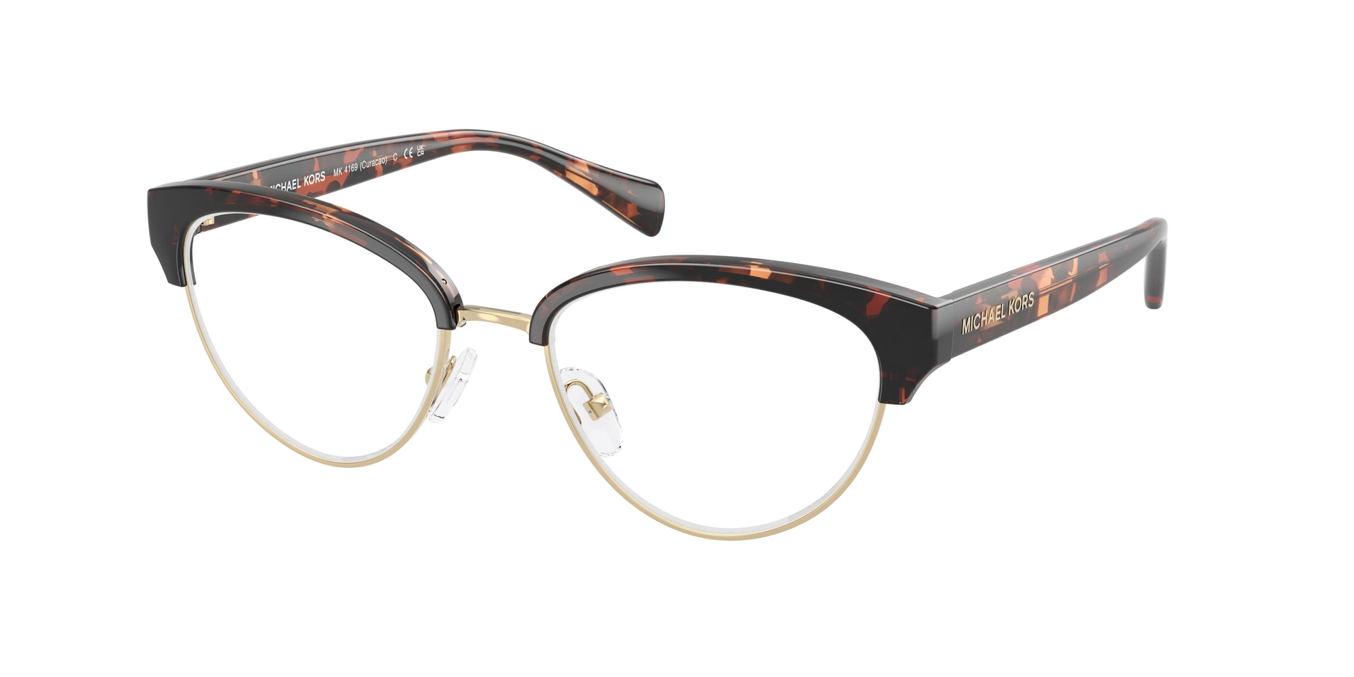 Michael Kors CURACAO MK4169 Cat Eye Eyeglasses  3006-Dark Tortoise 52-140-18 - Color Map Tortoise