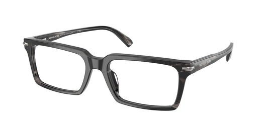 Michael Kors GRAND TARGHEE MK4173U Rectangle Eyeglasses  4034-Black Horn 56-145-18 - Color Map Black
