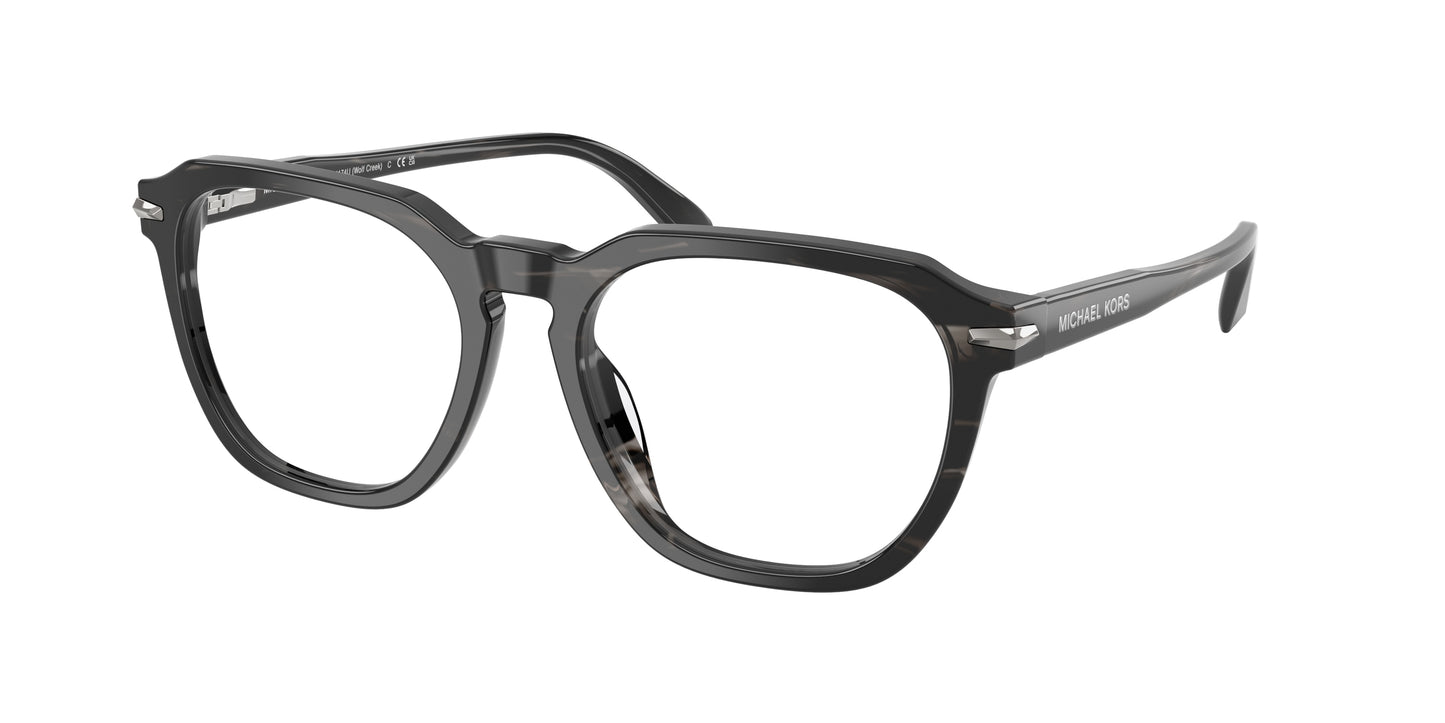 Michael Kors WOLF CREEK MK4174U Square Eyeglasses  4034-Black Horn 54-145-18 - Color Map Black