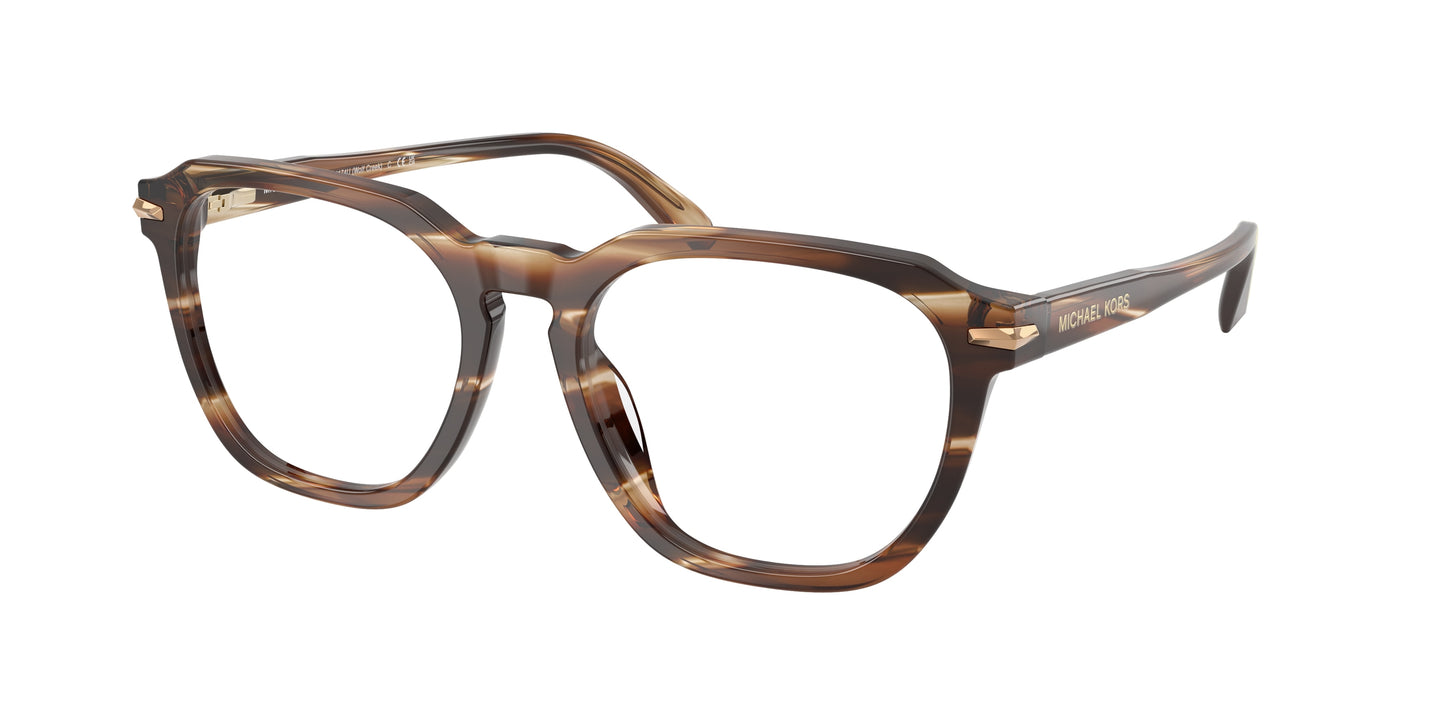 Michael Kors WOLF CREEK MK4174U Square Eyeglasses  4039-Brown Horn 54-145-18 - Color Map Brown
