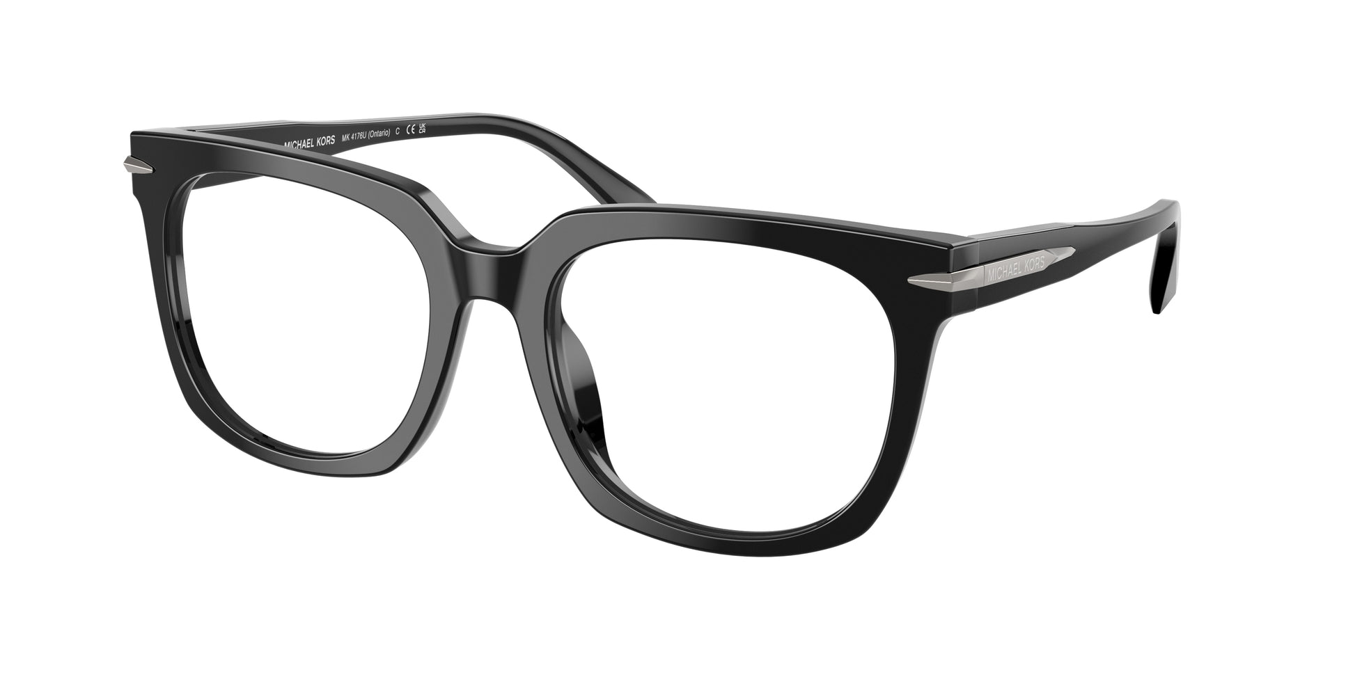 Michael Kors ONTARIO MK4176U Square Eyeglasses  3005-Black 54-145-19 - Color Map Black