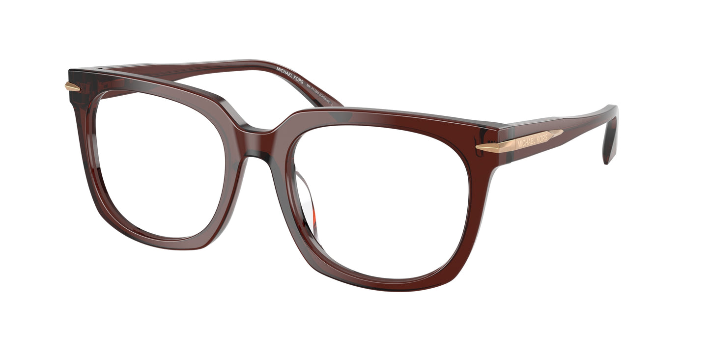 Michael Kors ONTARIO MK4176U Square Eyeglasses  3401-Brown Transparent 54-145-19 - Color Map Brown