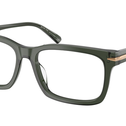Michael Kors OTTAWA MK4177U Rectangle Eyeglasses  3961-Green Transparent 55-145-17 - Color Map Green