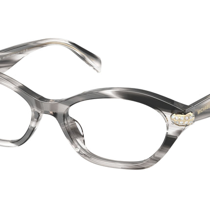 Michael Kors SAINT LUCIA MK4186BU Oval Eyeglasses  4034-Black Horn 52-140-17 - Color Map Black
