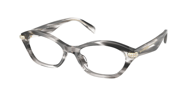 Michael Kors SAINT LUCIA MK4186BU Oval Eyeglasses  4034-Black Horn 52-140-17 - Color Map Black