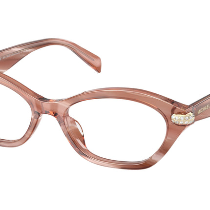 Michael Kors SAINT LUCIA MK4186BU Oval Eyeglasses  4056-Pink Horn 52-140-17 - Color Map Pink