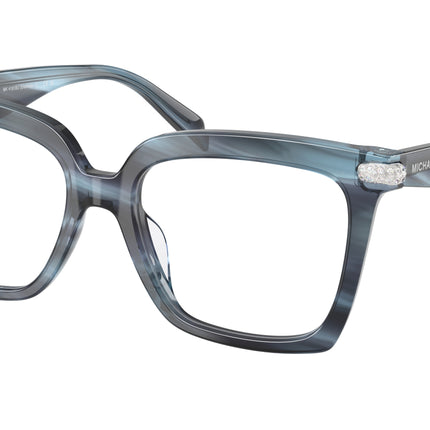 Michael Kors EXUMAS MK4191BU Square Eyeglasses  4054-Denim Horn 53-140-17 - Color Map Blue