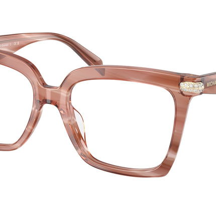 Michael Kors EXUMAS MK4191BU Square Eyeglasses  4056-Pink Horn 53-140-17 - Color Map Pink