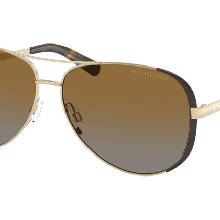 Michael Kors CHELSEA MK5004 Rectangle Sunglasses  1014T5-Gold/Brown 59-135-13 - Color Map Gold