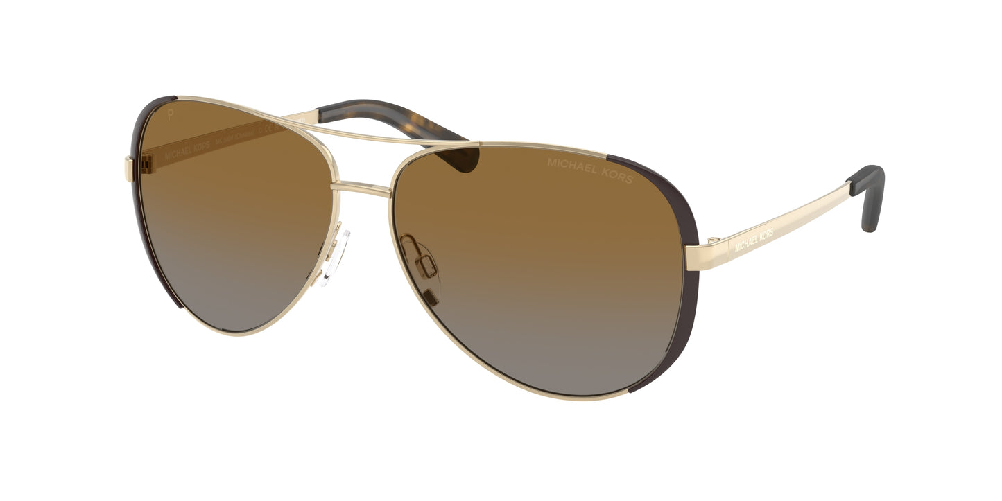 Michael Kors CHELSEA MK5004 Rectangle Sunglasses  1014T5-Gold/Brown 59-135-13 - Color Map Gold