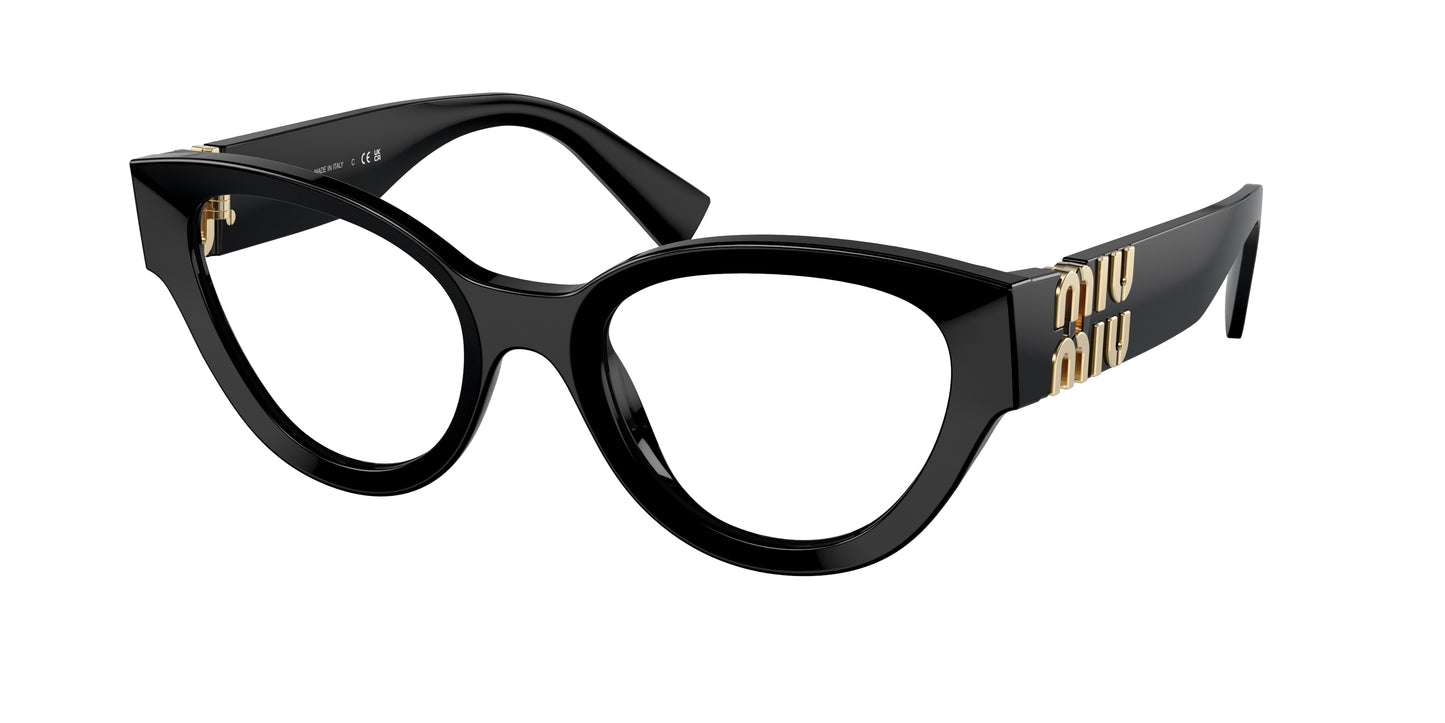 Miu Miu MU01VV Phantos Eyeglasses  1AB1O1-Black 52-135-21 - Color Map Black