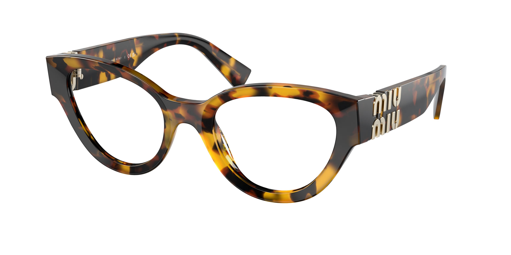 Miu Miu MU01VV Phantos Eyeglasses  VAU1O1-Honey Havana 52-135-21 - Color Map Tortoise