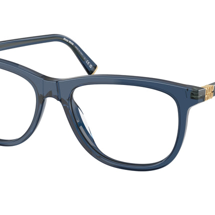 Miu Miu MU01WV Phantos Eyeglasses  08Q1O1-Blue Transparent 54-140-17 - Color Map Blue