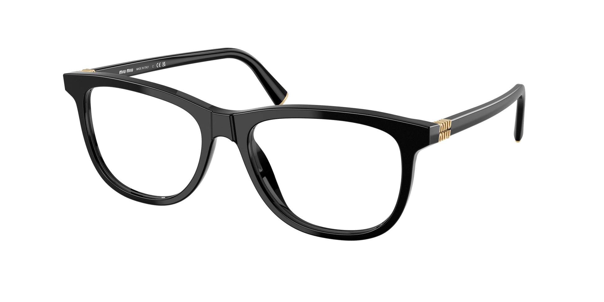Miu Miu MU01WV Phantos Eyeglasses  16K1O1-Black 54-140-17 - Color Map Black