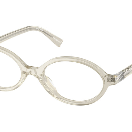 Miu Miu MU01XV Oval Eyeglasses  12U1O1-Hemp Trasparent 50-140-18 - Color Map Grey