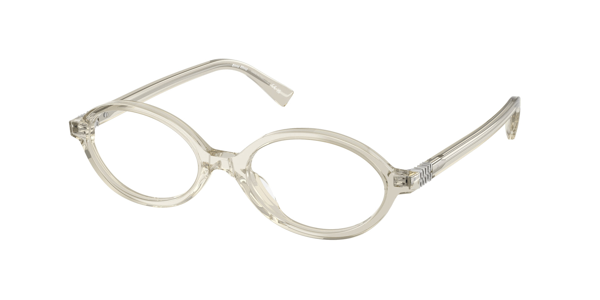 Miu Miu MU01XV Oval Eyeglasses  12U1O1-Hemp Trasparent 50-140-18 - Color Map Grey