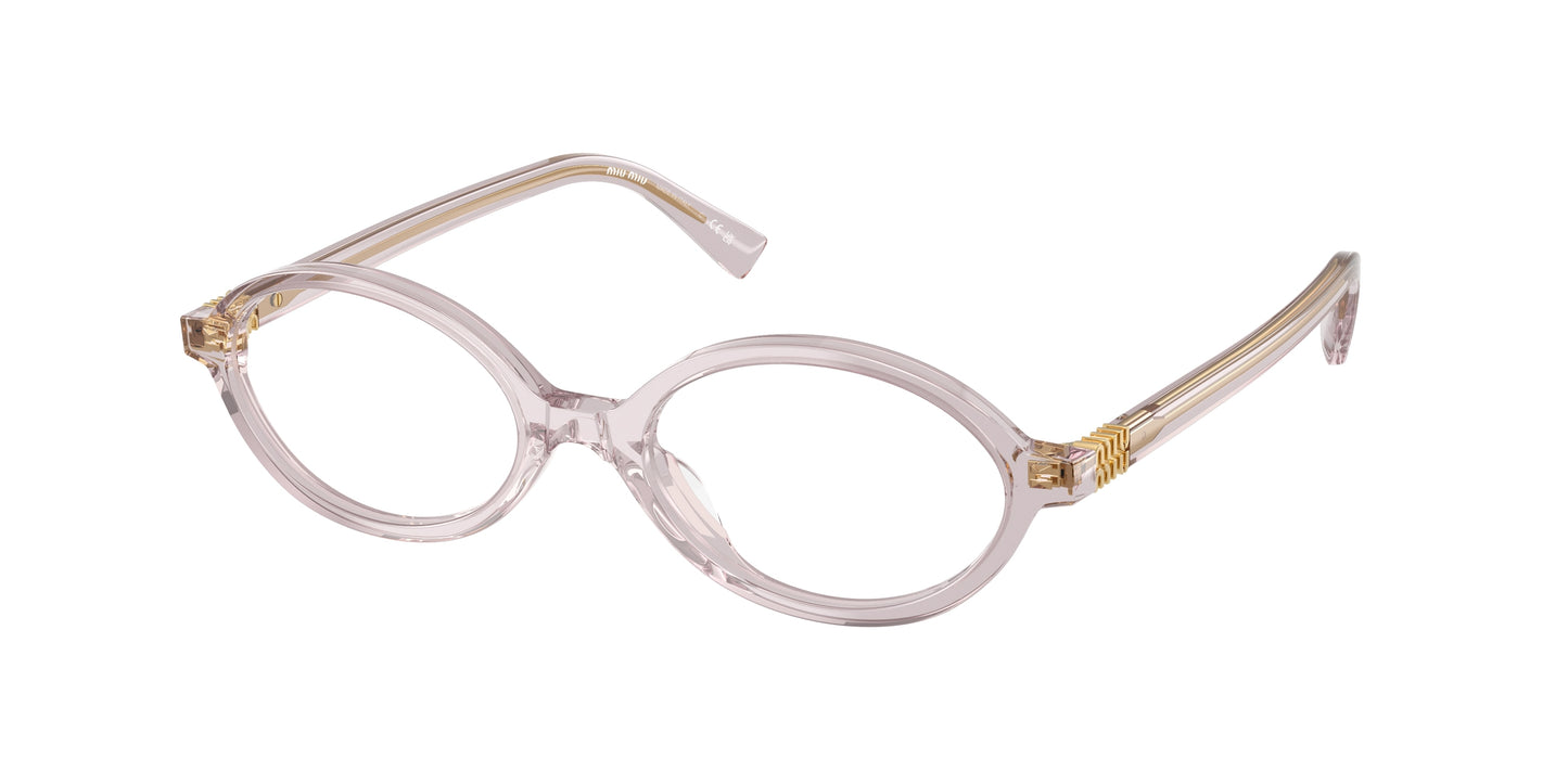 Miu Miu MU01XV Oval Eyeglasses  12W1O1-Mauve Transparent 50-140-18 - Color Map Violet