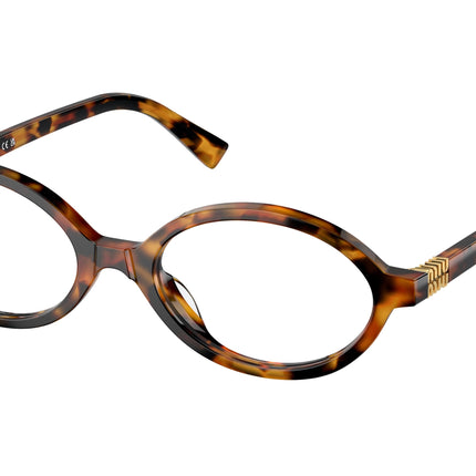 Miu Miu MU01XV Oval Eyeglasses  19P1O1-Light Havana 50-140-18 - Color Map Tortoise