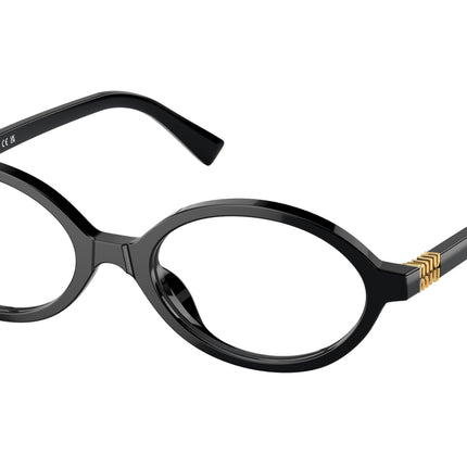 Miu Miu MU01XV Oval Eyeglasses  1AB1O1-Black 50-140-18 - Color Map Black