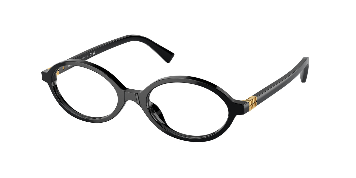 Miu Miu MU01XV Oval Eyeglasses  1AB1O1-Black 50-140-18 - Color Map Black