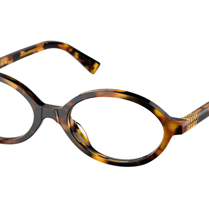 Miu Miu MU01XV Oval Eyeglasses  VAU1O1-Honey Havana 50-140-18 - Color Map Tortoise