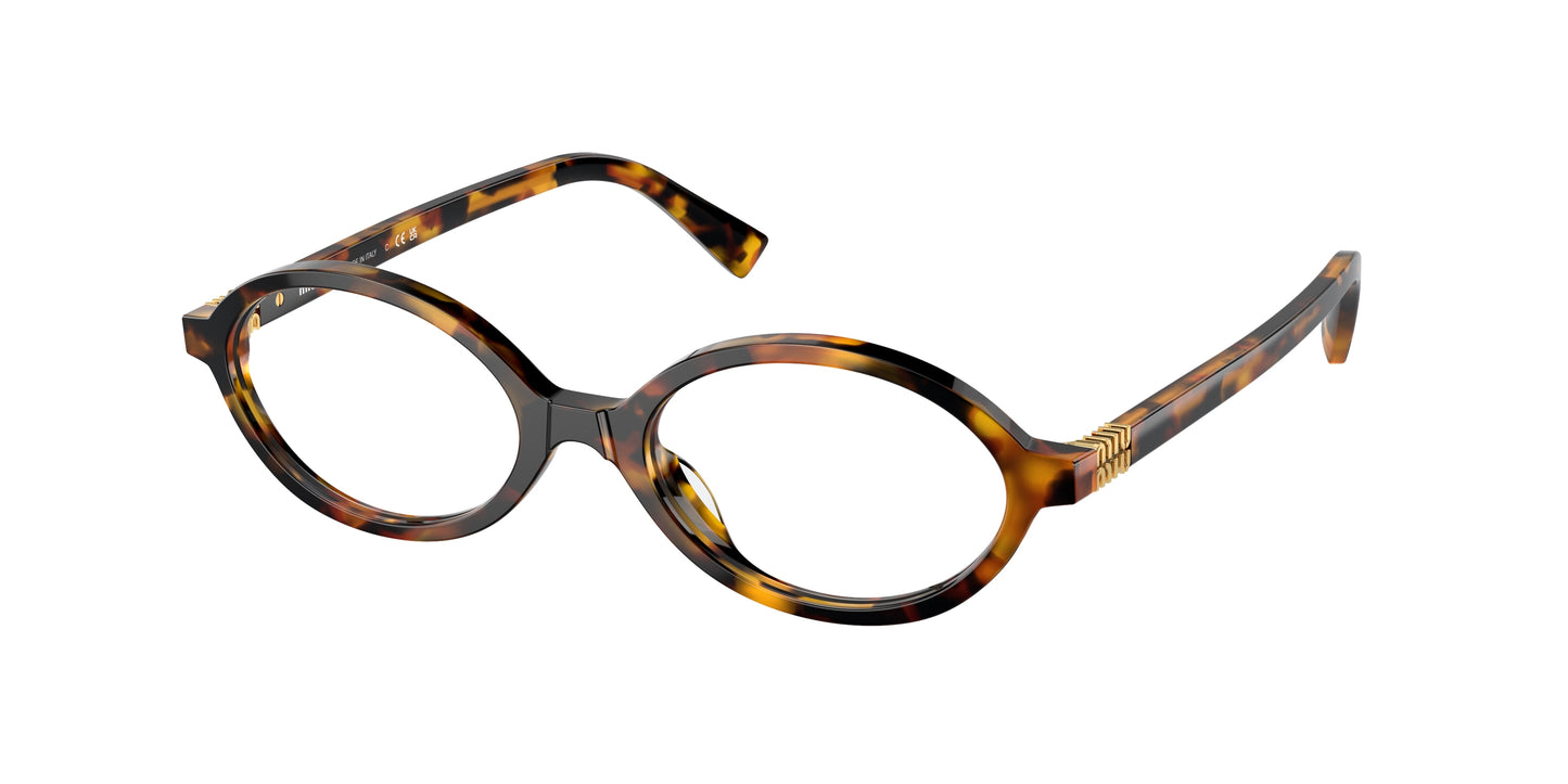 Miu Miu MU01XV Oval Eyeglasses  VAU1O1-Honey Havana 50-140-18 - Color Map Tortoise