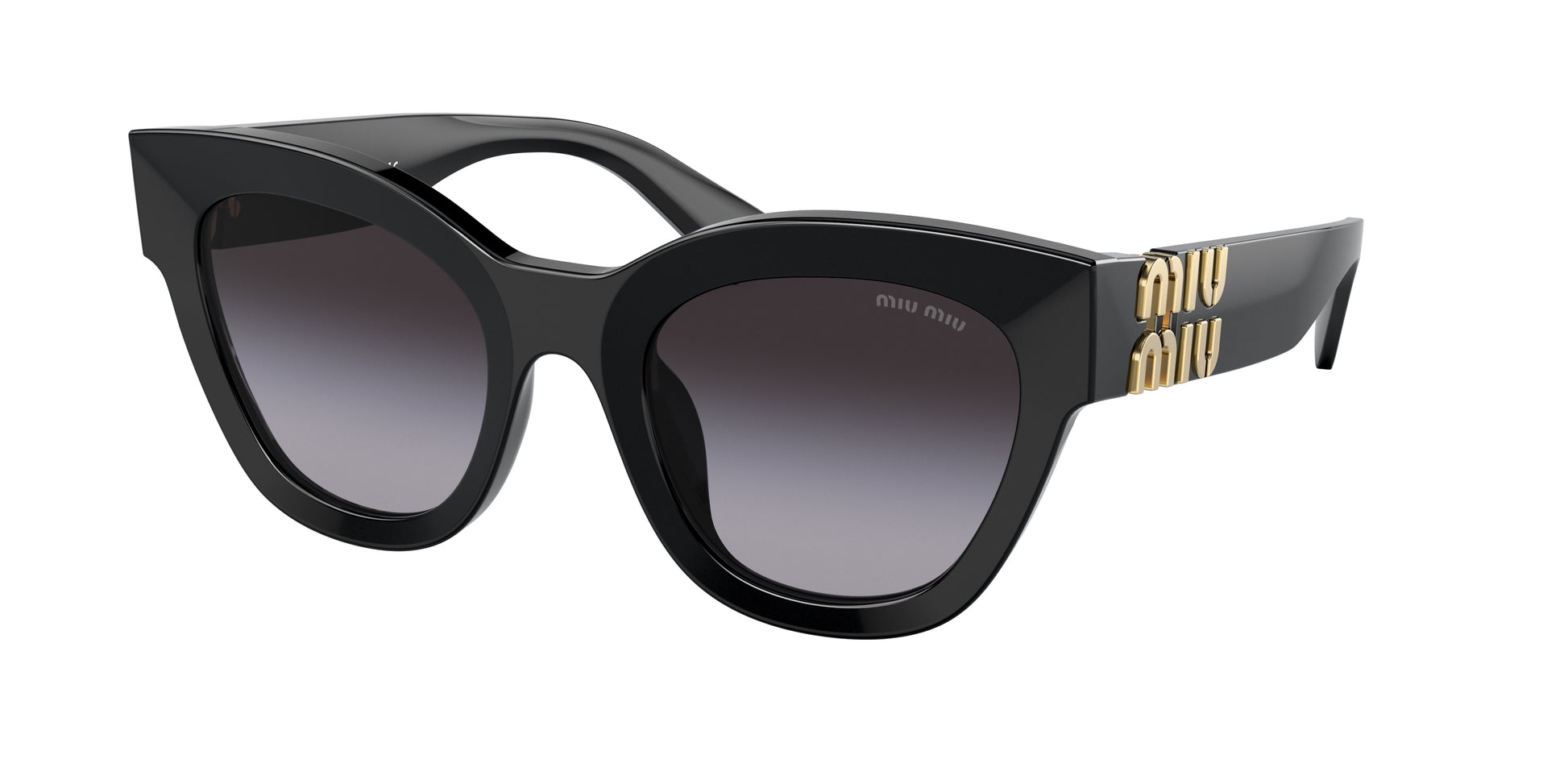 Miu Miu MU01YSF Square Sunglasses  1AB5D1-Black 51-135-22 - Color Map Black