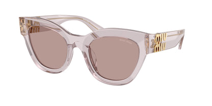 Miu Miu MU01YS Square Sunglasses  12W20I-Transparent Mauve 51-135-22 - Color Map Violet