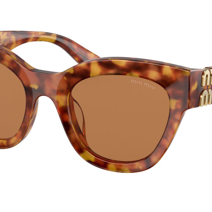 Miu Miu MU01YS Square Sunglasses  4BW2Z1-Light Havana 51-135-22 - Color Map Tortoise