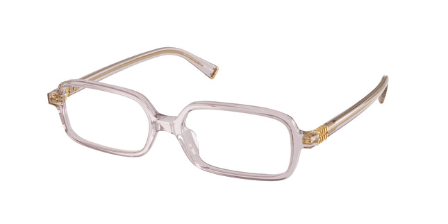 Miu Miu MU01YVF Rectangle Eyeglasses  12W1O1-Mauve Transparent 53-140-16 - Color Map Violet