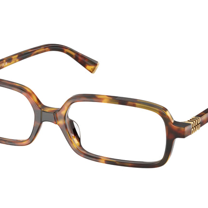 Miu Miu MU01YVF Rectangle Eyeglasses  14L1O1-Honey Havana 53-140-16 - Color Map Tortoise