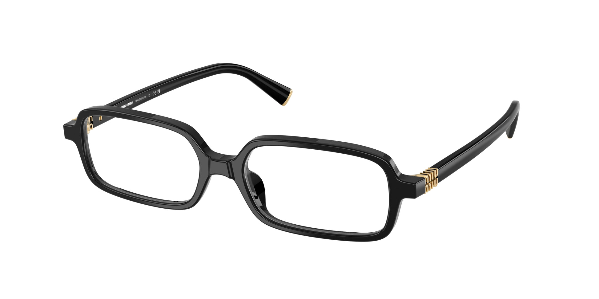 Miu Miu MU01YVF Rectangle Eyeglasses  16K1O1-Black 53-140-16 - Color Map Black