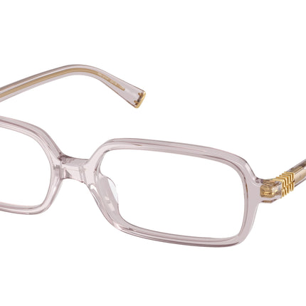 Miu Miu MU01YV Rectangle Eyeglasses  12W1O1-Mauve Transparent 53-140-16 - Color Map Violet